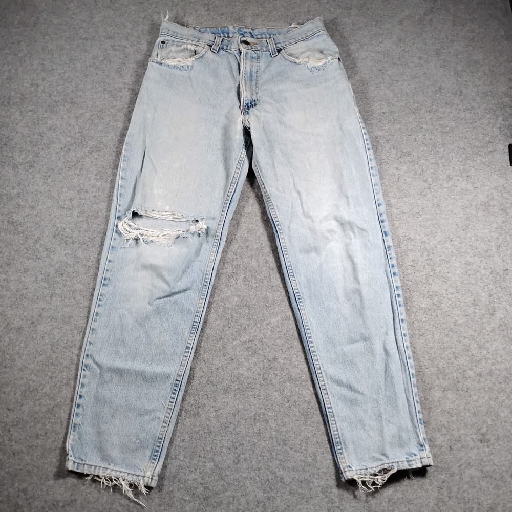 Levi's 550 Vintage Jeans Men 30x29 Light Wash Blue Denim Distressed Made In USA